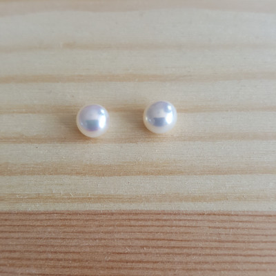 Freshwater natural white pearl 6-6.5mm semi-drilled