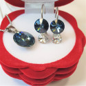 Earrings and pendant with rivolki Swarovski surgical steel