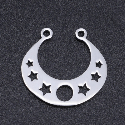 Horseshoe shaped connector with surgical steel stars
