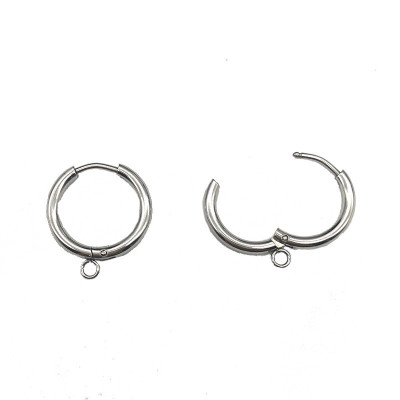 Hoop earrings with eyelet 14.5 or 18.5 mm surgical steel