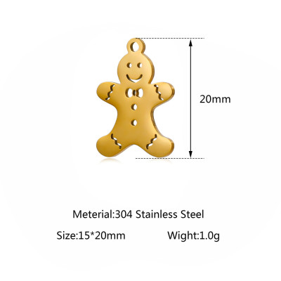 Surgical steel gingerbread pendant, two color options