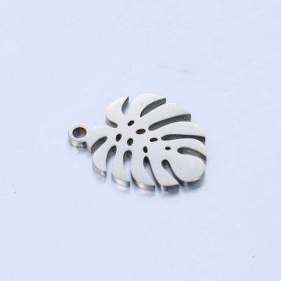 Surgical steel leaf pendant