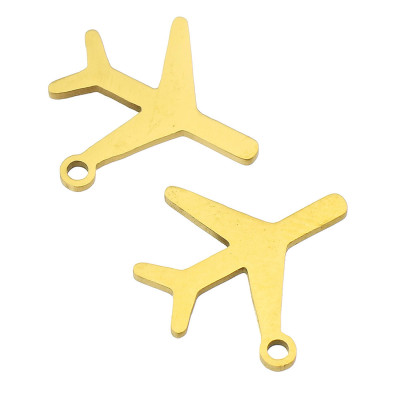 Pendant airplane surgical steel two color variants
