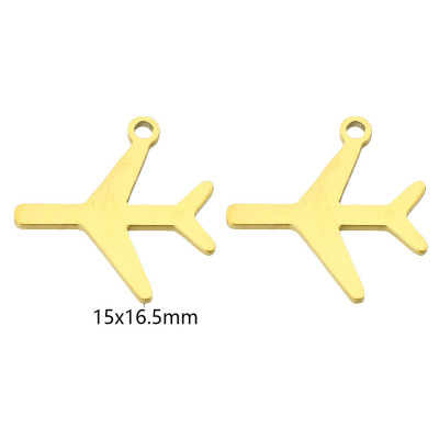 Pendant airplane surgical steel two color variants