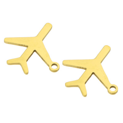 Pendant airplane surgical steel two color variants