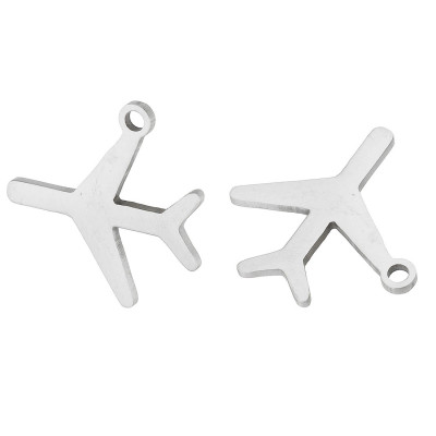 Pendant airplane surgical steel two color variants