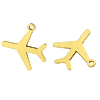 Pendant airplane surgical steel two color variants