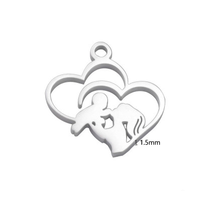 Surgical steel heart pendant, two color options