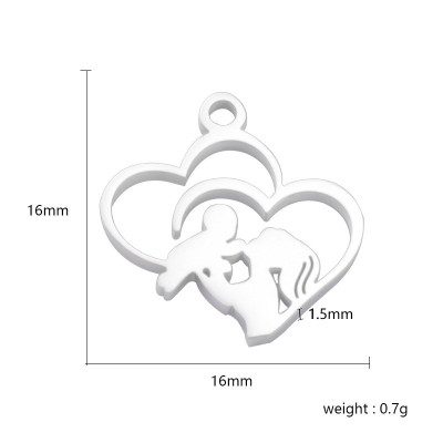 Surgical steel heart pendant, two color options