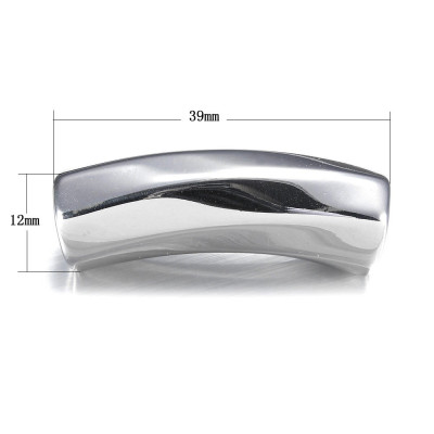 Solid 39 x 12 x 12mm polished stainless steel tube