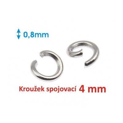 Spojovací kroužek 4 x 0,8mm z chirurgické oceli cena od 10ks