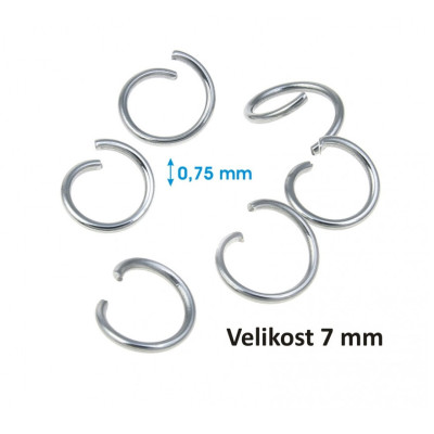Open ring 7 x 0,75mm stainless steel 304