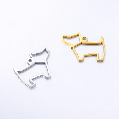 Pendant dog surgical steel two color variants
