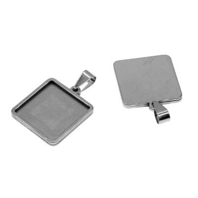 Square bed 20mm surgical steel