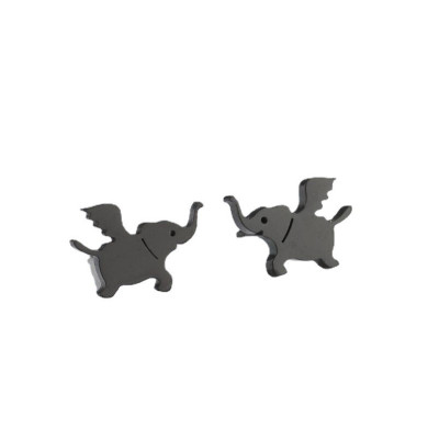 Pusets ELEPHANTS WITH WINGS surgical steel