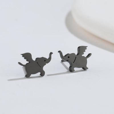 Pusets ELEPHANTS WITH WINGS surgical steel