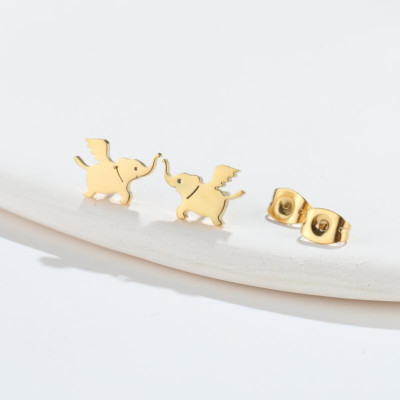 Pusets ELEPHANTS WITH WINGS surgical steel