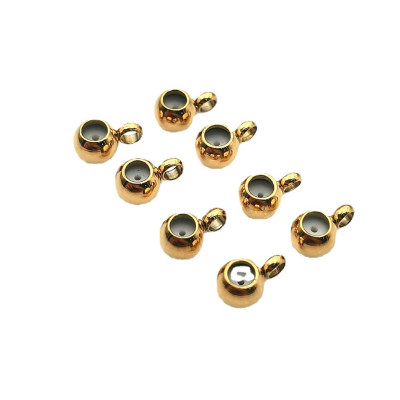 Bead with eyelet and stopper surgical steel 0.9mm gold galvanization