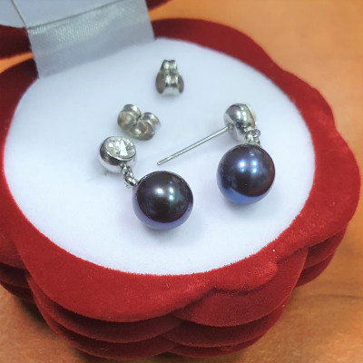 Pusety se sladkovodními perlami a rivolkami Swarovski chirurgická ocel