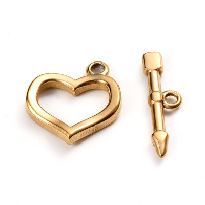 American heart clasp with arrow Gold electroplating electroplating surgical steel