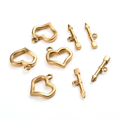 American heart clasp with arrow Gold electroplating electroplating surgical steel