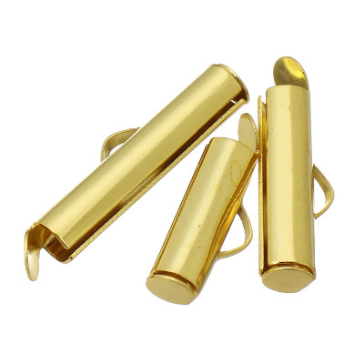 End for ball chains, surgical steel, gold galvanization