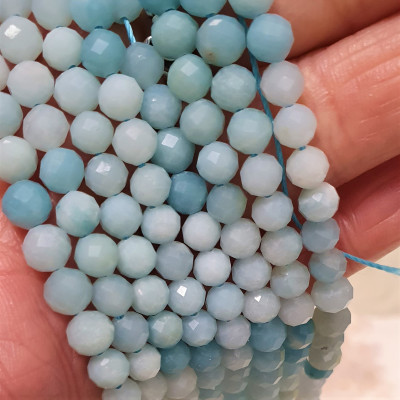 Přírodní křemen imitace amazonitu fasetovaný 5,5mm