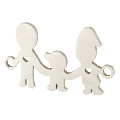 Connector happy family one child three color variants of surgical steel