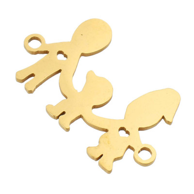 Connector happy family one child three color variants of surgical steel