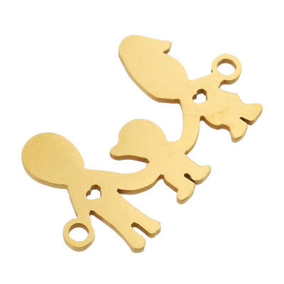 Connector happy family one child three color variants of surgical steel