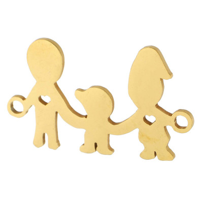 Connector happy family one child three color variants of surgical steel