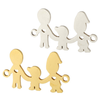 Connector happy family one child three color variants of surgical steel