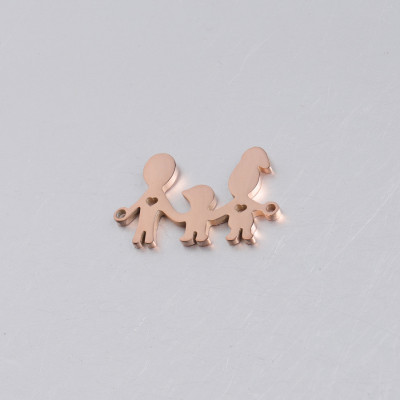 Connector happy family one child three color variants of surgical steel