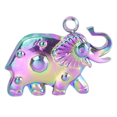 Elephant pendant, surgical steel, two color options