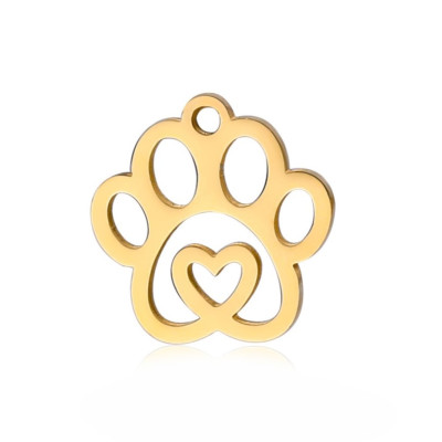 Přívěsek tlapka se srdíčkem chirurgická ocel
