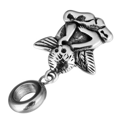 Pendant with a large hole Angel made of surgical steel