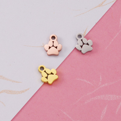Pendant small paw surgical steel three color variants