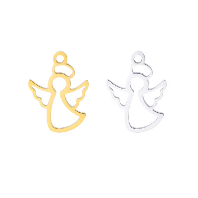 Surgical steel angel pendant