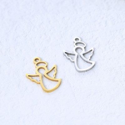 Surgical steel angel pendant