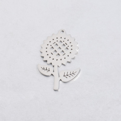 Sunflower pendant, surgical steel, two color options