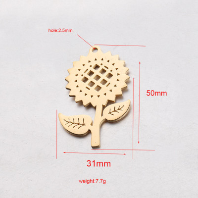 Sunflower pendant, surgical steel, two color options