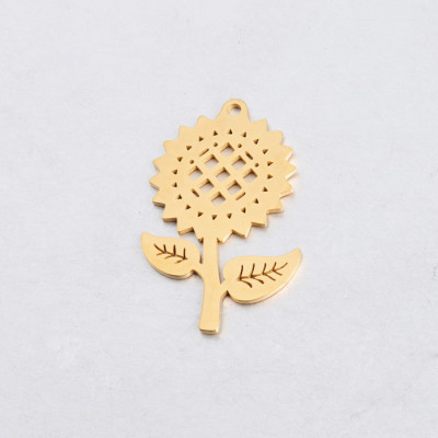 Sunflower pendant, surgical steel, two color options