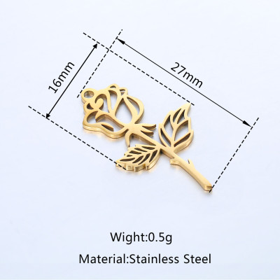 Rose pendant, surgical steel, two color variants