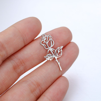 Rose pendant, surgical steel, two color variants