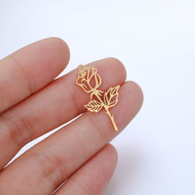 Rose pendant, surgical steel, two color variants