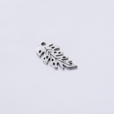 Surgical steel leaf pendant