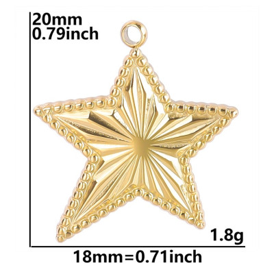 Star pendant, surgical steel, three color variants