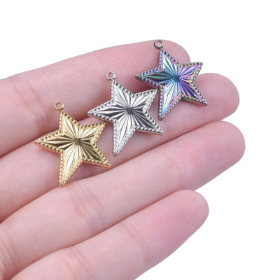 Star pendant, surgical steel, three color variants