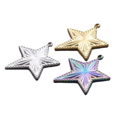 Star pendant, surgical steel, three color variants