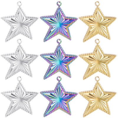 Star pendant, surgical steel, three color variants